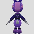 Game Movie Character In Purple Racing Outfit With Helmet Checkered Pants And Duck Bill