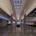 Spacious Modern Airport Terminal With Glass Skylight Sleek Lighting And Polished Floors
