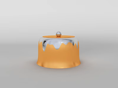 Stylish Orange And Silver Kitchenware Container With Unique Edge Design And Smooth Surface 3d model