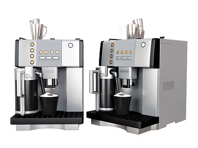 Modern Automatic Coffee Maker Kitchen Appliance With Stainless Steel Design And Control Buttons 3d model
