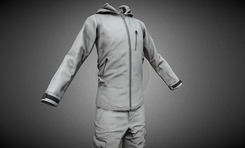 Ski Suit Clothes Coat Clothing Sportswear Long Clothes 3d model