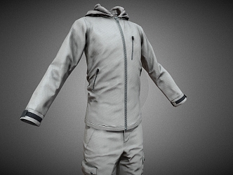 Ski Suit Clothes Coat Clothing Sportswear Long Clothes 3d model