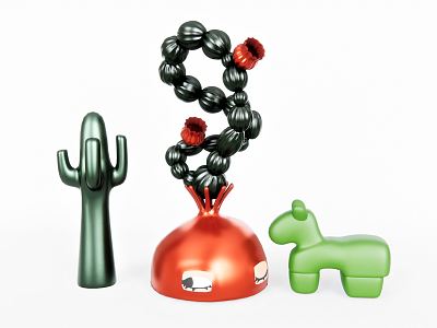 Modern Toy Decoration Sofa Stool Art Crafts Cactus Toy 3d model