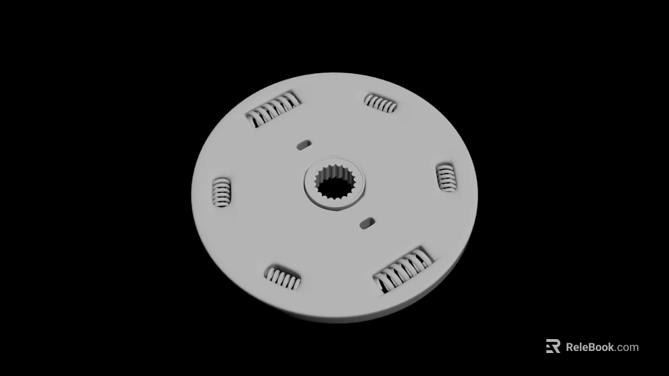 Round Carpet With Central Gear Like Pattern And Surrounding Striped Details For Home Use 3d model 