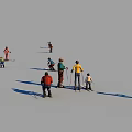 Two People Skiing Together On Snowy Ground With Ski Poles In Outdoor Winter Activity