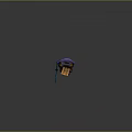 Anthropomorphic Robot King With Golden Crown Purple Cape And Blue Sword