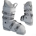 High Quality Gray Ski Boots With Yellow Accents Durable Straps And Modern Design