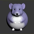Cute Purple Cartoon Game Character With Round Body White Belly And Paws