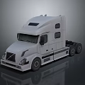 White Volvo Semi Truck With High Cab Design Multiple Windows And Dual Rear Wheels