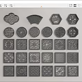 Chinese-style openwork window 3d model