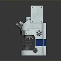Professional Laboratory Microscope With White Blue Metal Structure And Optical Lens 3d model