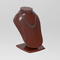Elegant Blue Beaded Necklace Displayed On Brown Wooden Bust Mannequin Stand