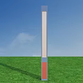 Outdoor Light on Green Grassland with Blue Gray Top Bottom White Glowing Part Red Decoration