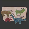 Children Wooden Puzzle Toy With Colorful Animal Shapes And Smooth Surfaces