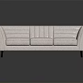 Modern White Multi-Seat Sofa With Stitched Backrest Black Legs And Contemporary Design