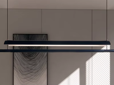 Modern Linear Pendant Light Interior With Minimalist Design And Light Shadow Effects 3d model