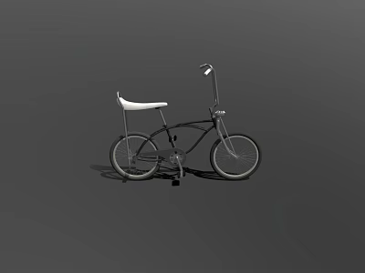 Classic Black Bicycle With White Seat And Front Headlight Design 3d model