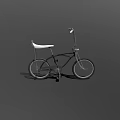 Classic Black Bicycle With White Seat And Front Headlight Design