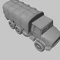 Military Camouflage Transport Truck With Covered Cargo Bed And Heavy Duty Design