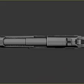 Modern Black Tactical Pistol With Metal Frame And Textured Grip Design