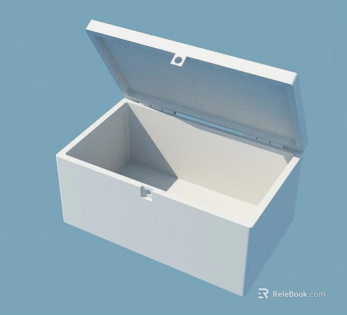 White Hardware Tool Storage Box With Open Lid For Organizing Tools 3d model 