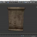 Ancient Scroll With Historical Manuscript And Old Vintage Text Design 3d model