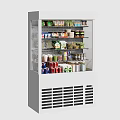 Glass Door Commercial Refrigerator Cabinet with Various Beverages Snacks for Retail