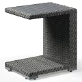 Gray Woven Two Tier Side Table Modern Minimalist Design For Living Room