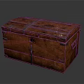 Vintage Wooden Trunk With Brown Surface Metal Fittings And Classic Style Design