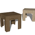 Modern Stool Log Ottoman 3d model