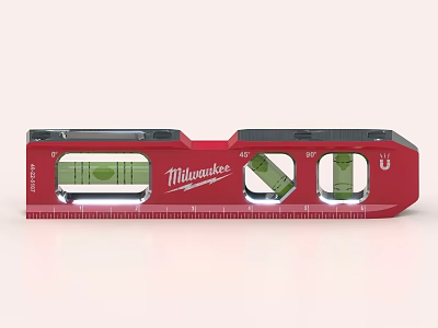 Milwaukee Professional Level Tool With Multiple Vials And Red Black Design For Accurate Measuring 3d model