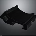 Black Metal Bracket With Curved Design And Screw Fastening Mounting Fixture