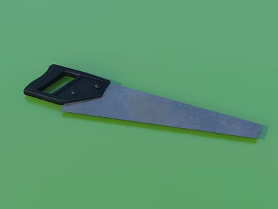 High Quality Professional Hardware Hand Saw With Black Grip Handle And Sharp Steel Blade 3d model
