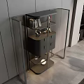 Modern Black Frame Wardrobe With Glass Doors Shelves And Storage Drawers Design