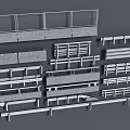 Different Types of Fence Designs Including Metal Railings and Concrete Structures