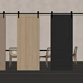 Sliding Doors in Different Colors and Various Designs for Indoor Setting with Chairs and Tables