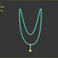 Fashionable Gold Double Layer Chain Necklace for Women with Pearl Pendant Design