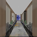 Luxurious SPA Sauna Interior With Marble Floors Gold Accents Textured Wall And Green Plants