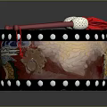 Household Decorative Drum With Dragon Pattern Black Base Red Drumsticks White Head And Silver Rivets