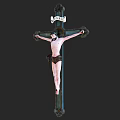 Religious Decorative Ornament Set With Cross And Jesus Figure Decoration Design