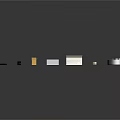 Metallic Mechanical Components Display With Rectangular Purple Silver And Circular Parts