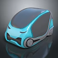 Modern Blue Concept Car With Sleek Body And Transparent Roof Design