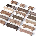 Various Wooden Stools With Different Natural Wood Finishes And Designs