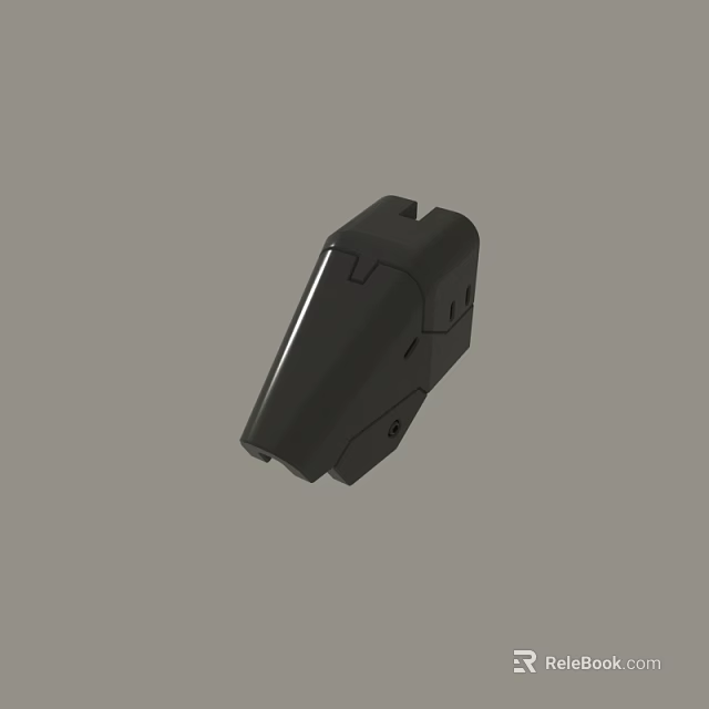 Black Industrial Mechanical Component With Structured Design And Multiple Holes 3d model 