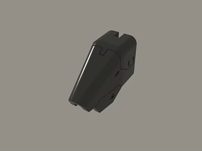 Black Industrial Mechanical Component With Structured Design And Multiple Holes 3d model