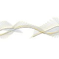 Elegant Modern Chandelier With Feather Design Gold White Curved Flowing Shape