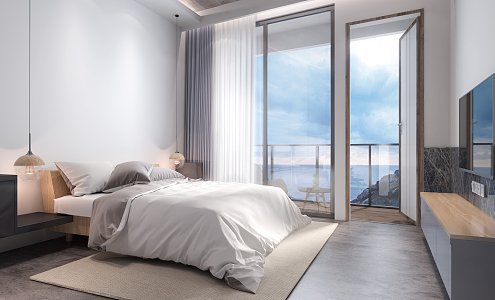 Modern Room Sea View 3d model