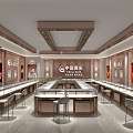 Modern Jewelry Store China Gold Jewelry Store 3d model