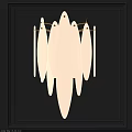 Modern Gold Frame Wall Lamp With Transparent Acrylic Shades On Dark Wall And Warm Glow