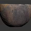 Hand Carved Stone Bowl Sculpture With Brown Purple Natural Texture
